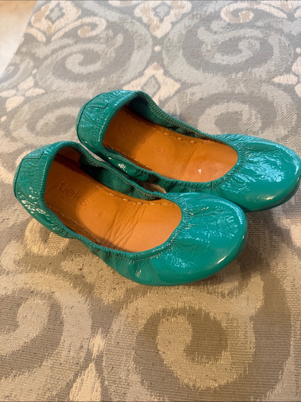Tieks Emerald Patent Leather Ballet Flats